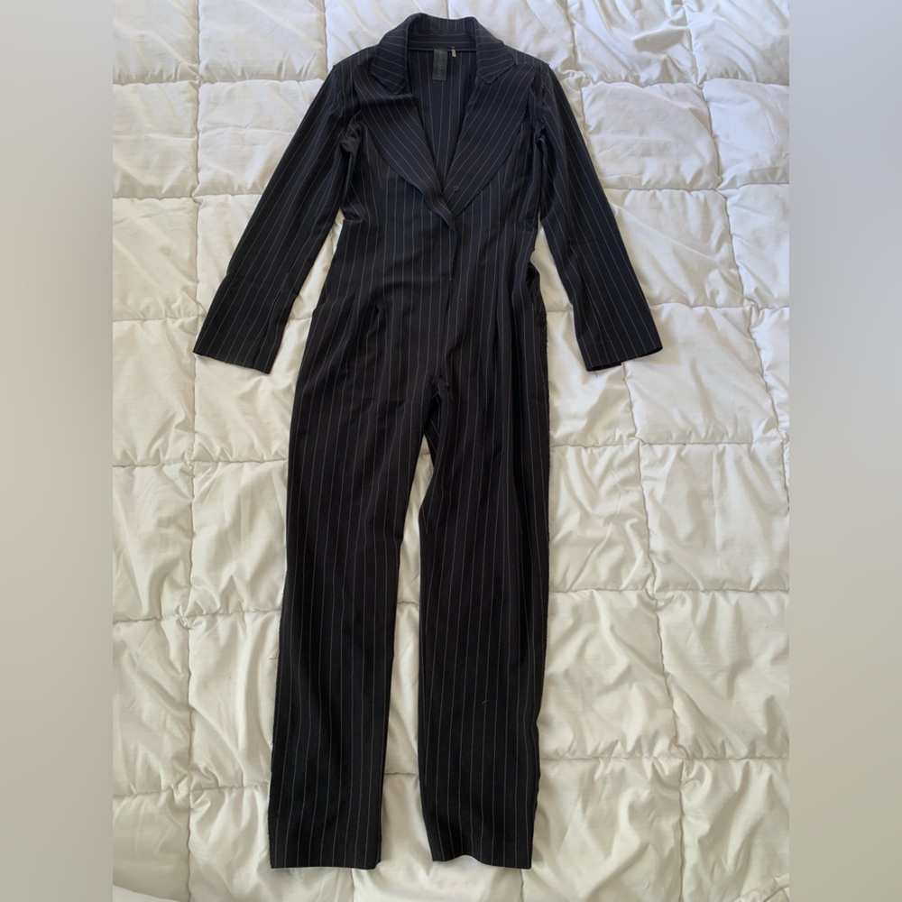 Norma Kamali pin stripe jump suit size 2